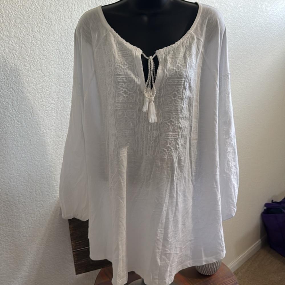 White Boho Tunic Top